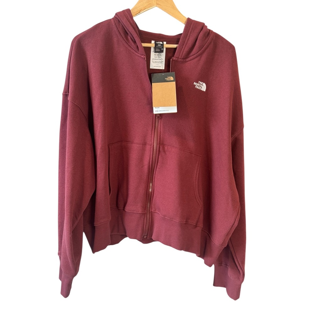 The North Face Women's Elevation Burgundy Zip Up Hoodie Fleece Casual Size XL
